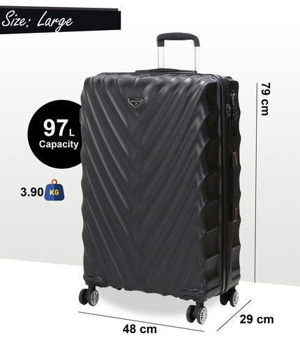 Colyton Large Hard Shell Suitcase in Black