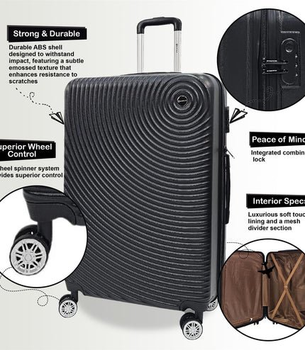 Chorley Extra Large Hard Shell Suitcase in Black