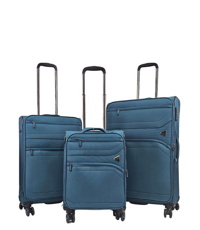 Corby Set of 3 Soft Shell Suitcase in Teal