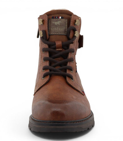 Mustang Men's Brown Faux Leather Winter Lace-Up Ankle Boots - M0021001