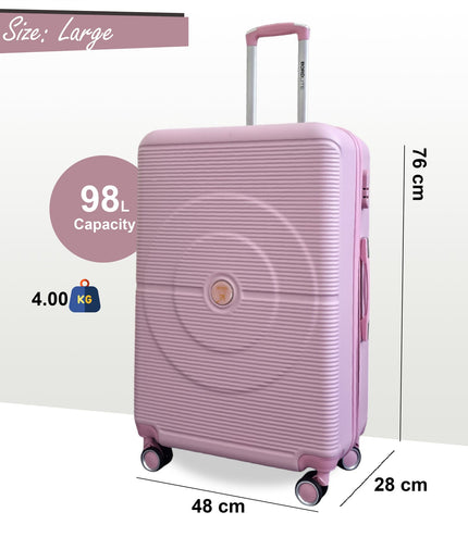 Seto Large Hard Shell Suitcase in Pink