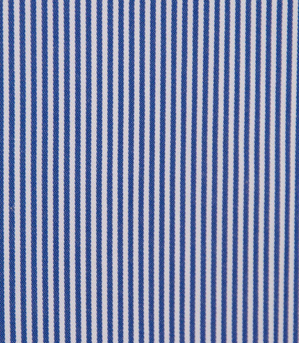 Mens Peaky Blinders Removable Collar Nehru Royal Blue Striped Collarless Shirt