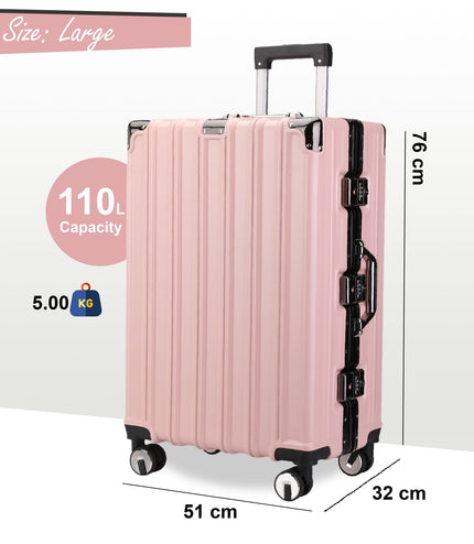 Airdrie Large Hard Shell Suitcase in Pink