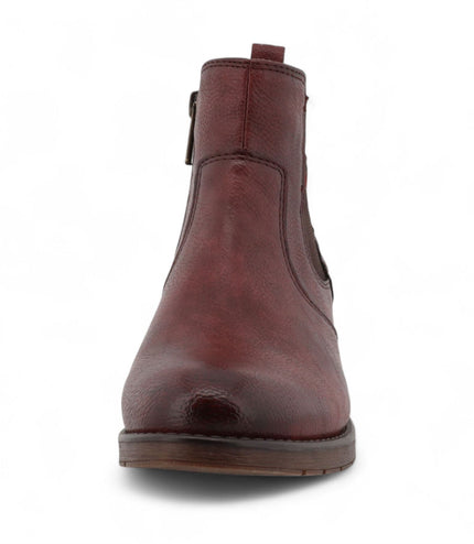 Mustang Women's Burgundy Chelsea Ankle Boots