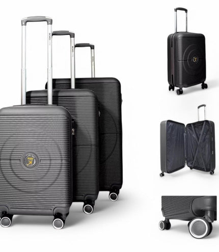 Seto Set of 3 Hard Shell Suitcase in Black