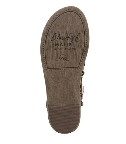 Blowfish Malibu Women's Brown Leopard Strappy Low Wedge Sandals - Denver