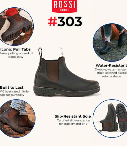 Rossi 303 Endura Brown Leather Chelsea Boots