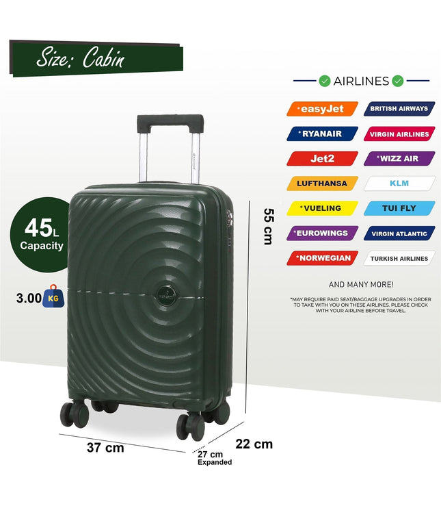Balranald Cabin Hard Shell Suitcase in Dark Green