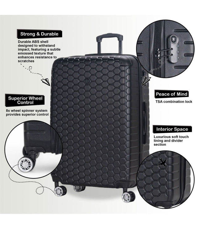 Noda X-Large Hard Shell Suitcase in Black