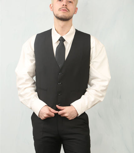 Men's Black 3 Piece Formal Classic Prom Suit Workwear