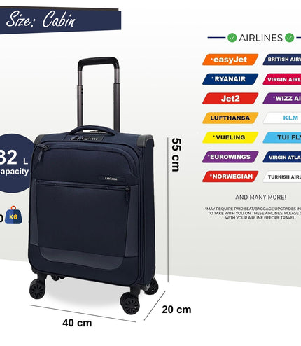 Bourne Cabin Soft Shell Suitcase in Navy