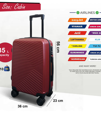 Junee Cabin Hard Shell Suitcase in Red