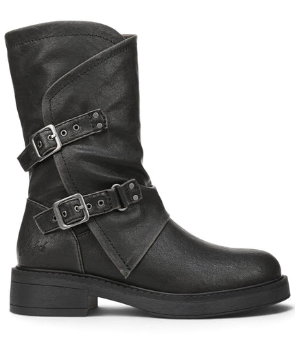 Blowfish Malibu Women's Black Faux Leather Mid-Calf Biker Boots - Venice-2