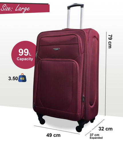 Nagoya Large Soft Shell Suitcase in Wine
