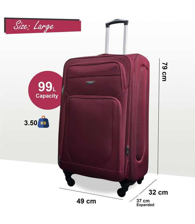 Nagoya Large Soft Shell Suitcase in Wine