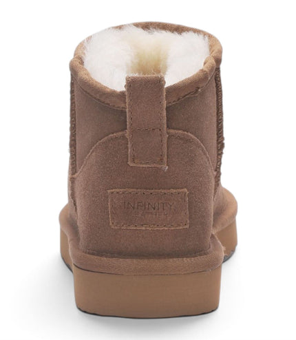 Women's Chestnut Tan Genuine Sheepskin Real Fur Winter Ankle Boots - Sable