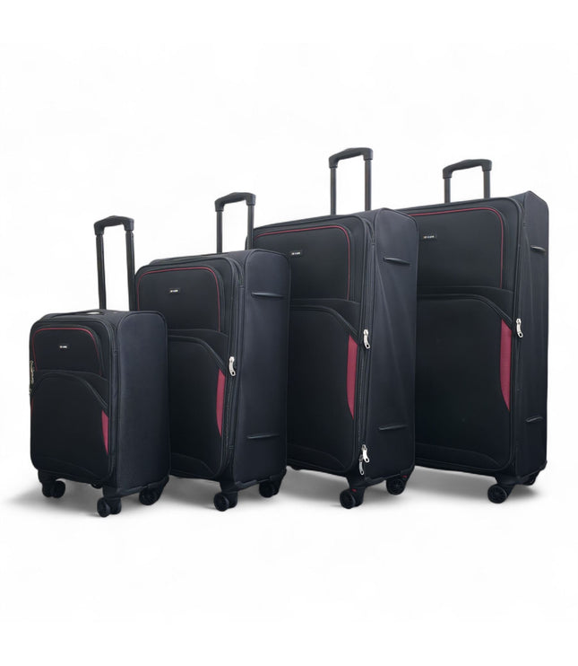 Gosford Set of 4 Soft Shell Suitcase in Black