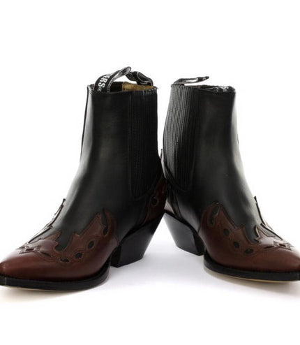 Grinders Unisex Leather Black Western Boots - Arizona Lo
