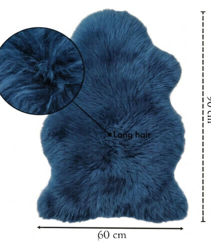 Genuine Diamond Blue Sheepskin Natural Silky Soft Fluffy Real Wool Rug