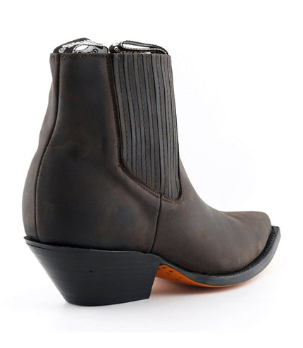 Grinders Unisex Brown Western Chelsea Boots - Mustang