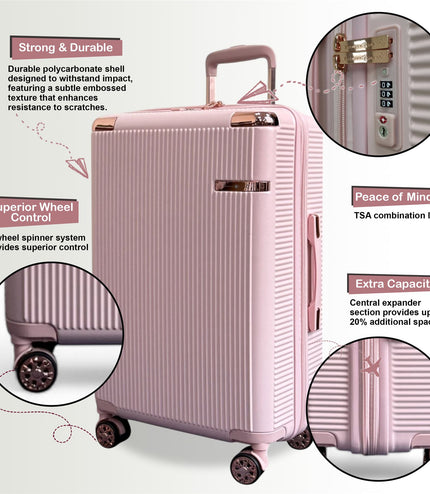 Cowra Medium Hard Shell Suitcase in Rose Gold