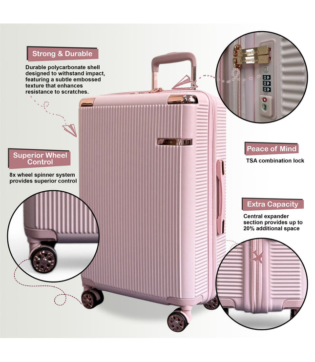 Cowra Medium Hard Shell Suitcase in Rose Gold