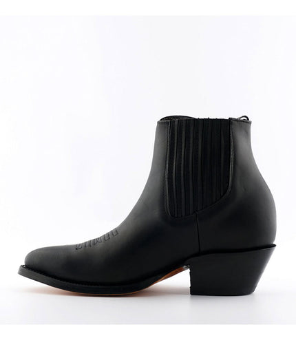 Grinders Unisex Black Western Ankle Boots - Maverick