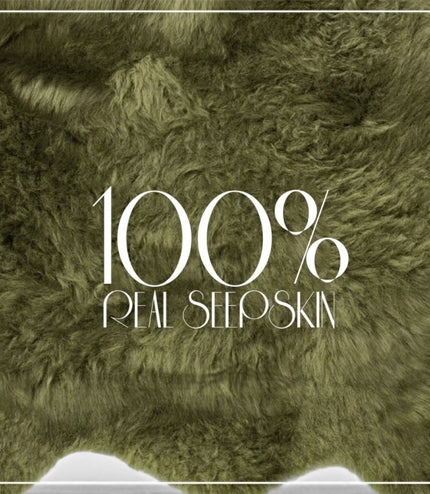 Genuine Sheepskin Green Double Natural Fluffy Silky Soft Real Wool Rug