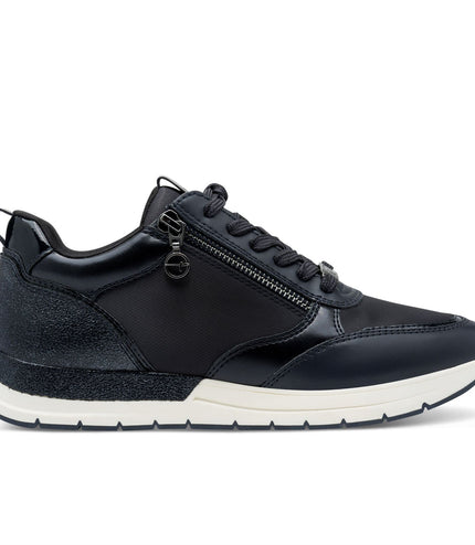 Tamaris Womens Navy Blue Fashion Lace-Up Zipped Sneakers Trainers