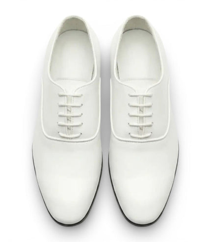 Men's Formal White Patent PU Leather Oxford Dress Brogue Shoes