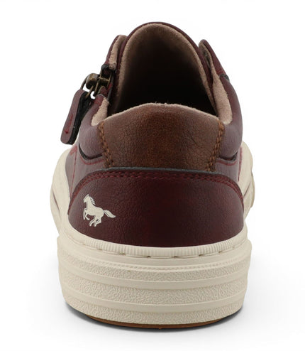 Mustang Women's Burgundy Faux Leather Trainer Sneaker Casual Shoes - M0112011