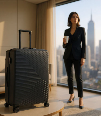 Junee Medium Hard Shell Suitcase in Black