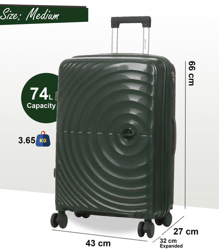 Balranald Medium Hard Shell Suitcase in Dark Green