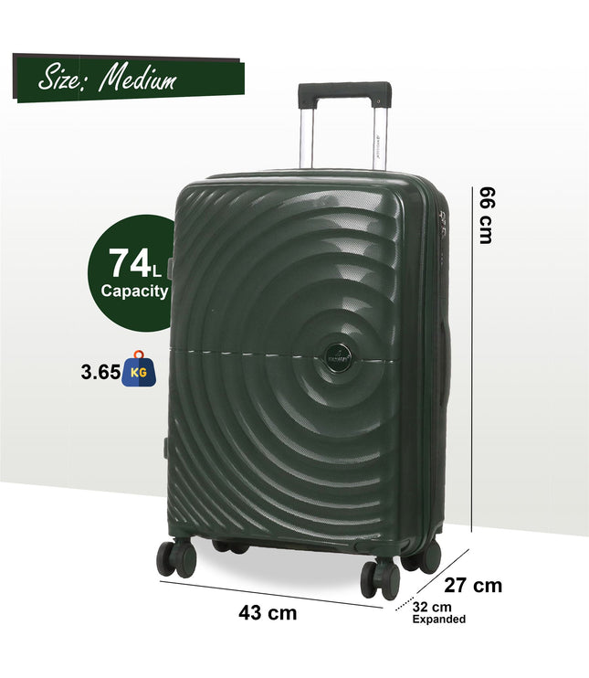 Balranald Medium Hard Shell Suitcase in Dark Green