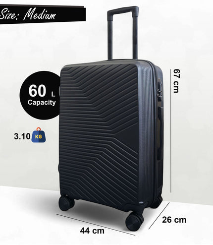 Junee Medium Hard Shell Suitcase in Black