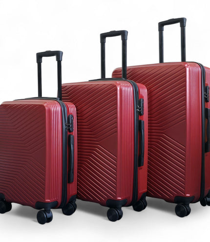 Junee Set of 3 Hard Shell Suitcase in Red