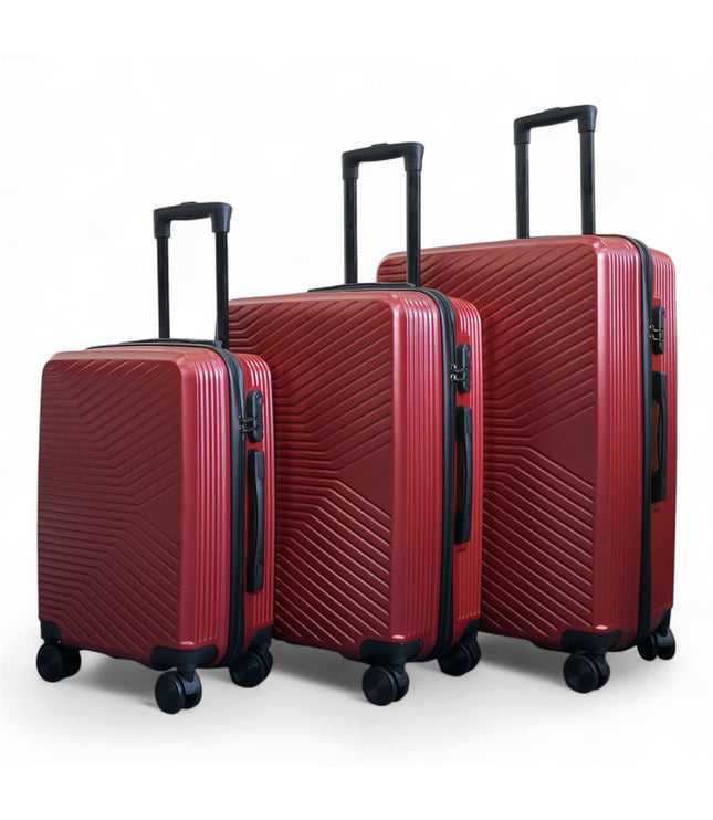 Junee Set of 3 Hard Shell Suitcase in Red