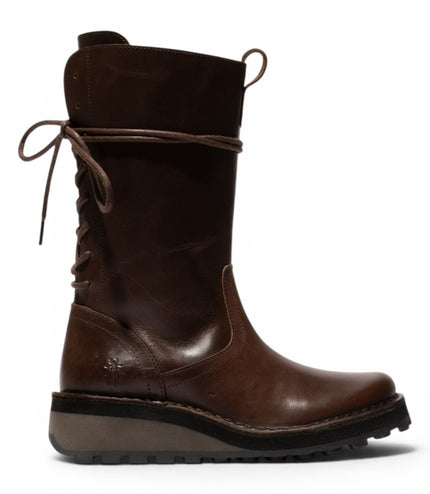Fly London Women’s Brown Leather Mid-Calf Long Boots - HEIG229