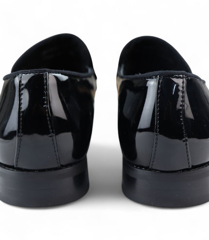 Men’s Smart Black Loafers Leather Lined Velvet Slip-On Shoes