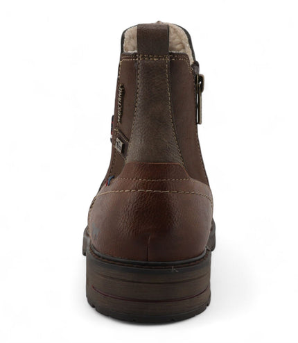 Mustang Men's Mokka Brown Water-Resistant Chelsea Ankle Boots