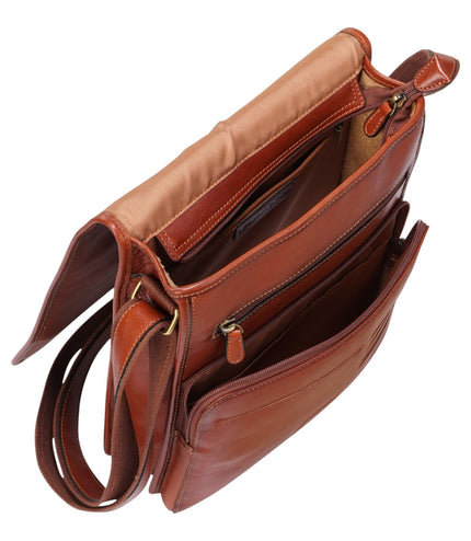 Leather Vintage Tan Messenger Shoulder Crossbody Travel Business Bag - Ranger