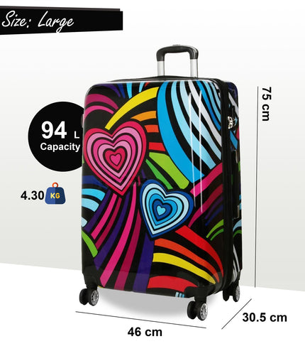 Congleton Large Hard Shell Suitcase in Hearts