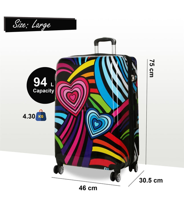 Congleton Large Hard Shell Suitcase in Hearts