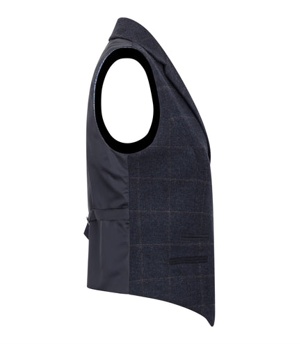 Women's Navy Tailored Fit 2 Piece Set Tweed Formal Blazer Waistcoat