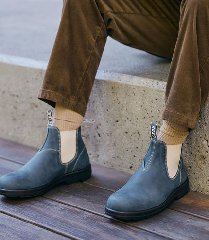 Rossi 404 Storm Blue Leather Outdoor Chelsea Boots - Spinifex