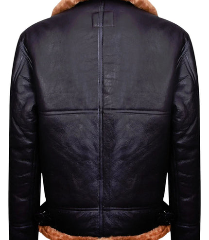 Mens B3 Aviator Real Sheepskin Leather Flying Jacket-Hobart - Brown Ginger