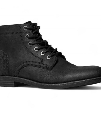 Windsorsmith Mens Black Leather Casual Chukka Ankle Desert Boots - Sebastien