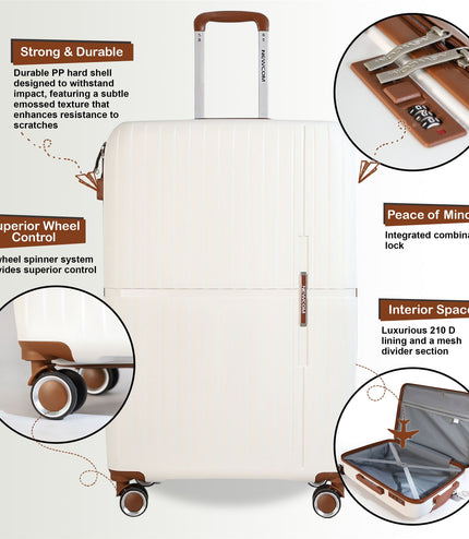Corowa Medium Hard Shell Suitcase in White