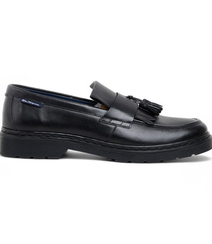 Ben Sherman Men's Black Leather Tassel Loafer Shoes - Dudley