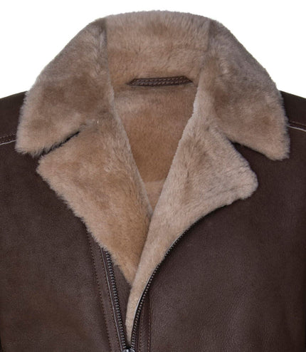 Mens Sheepskin Leather Biker Jacket-Bruma